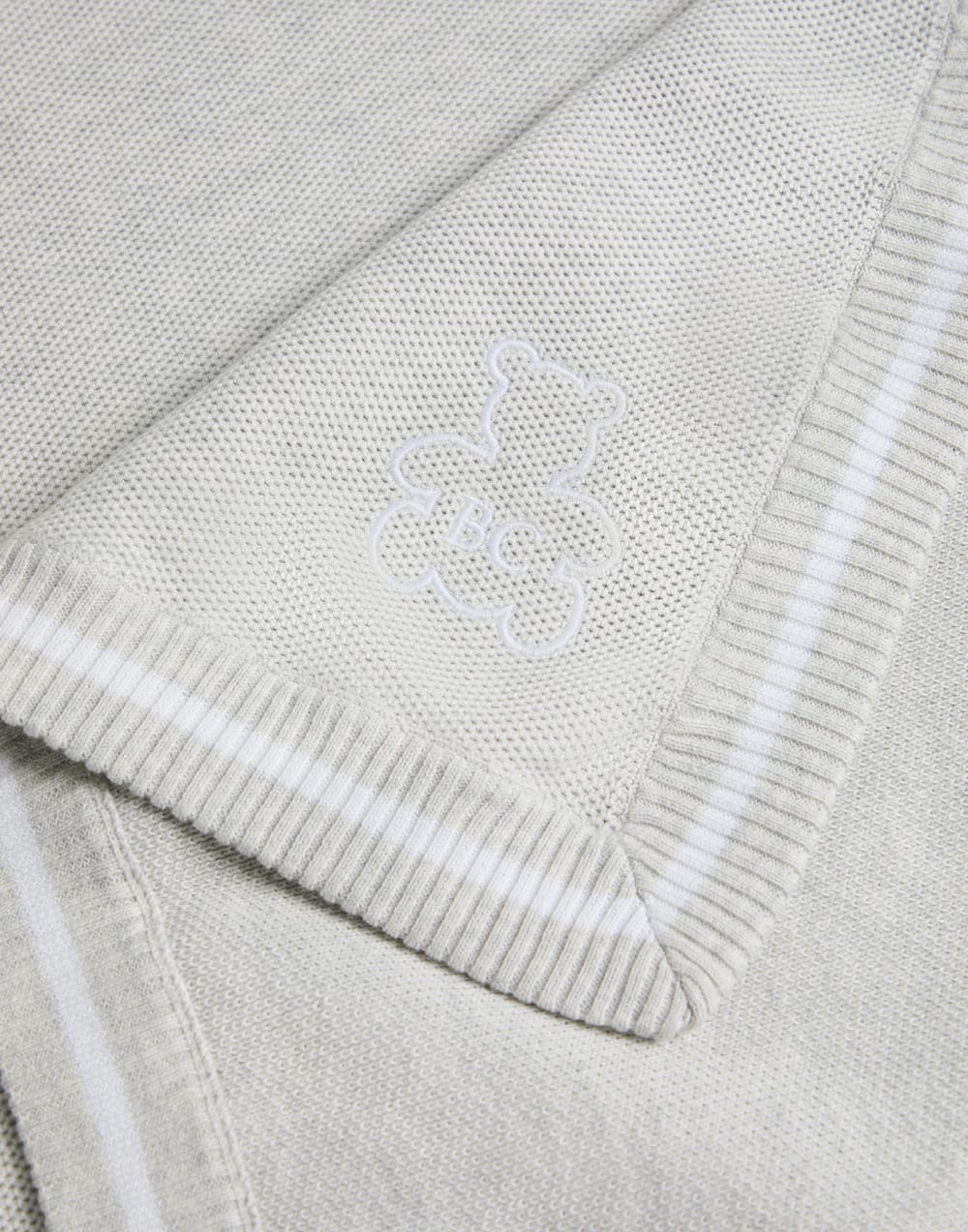 Baby Bernie blanket with embroidery Fog Baby - Brunello Cucinelli