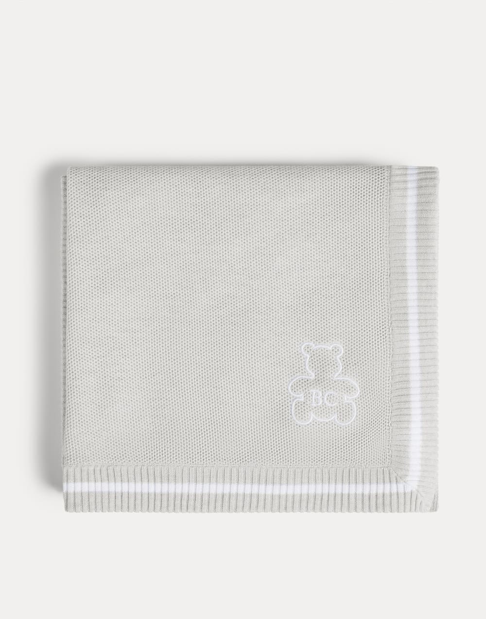 Baby Bernie blanket with embroidery Fog Baby - Brunello Cucinelli