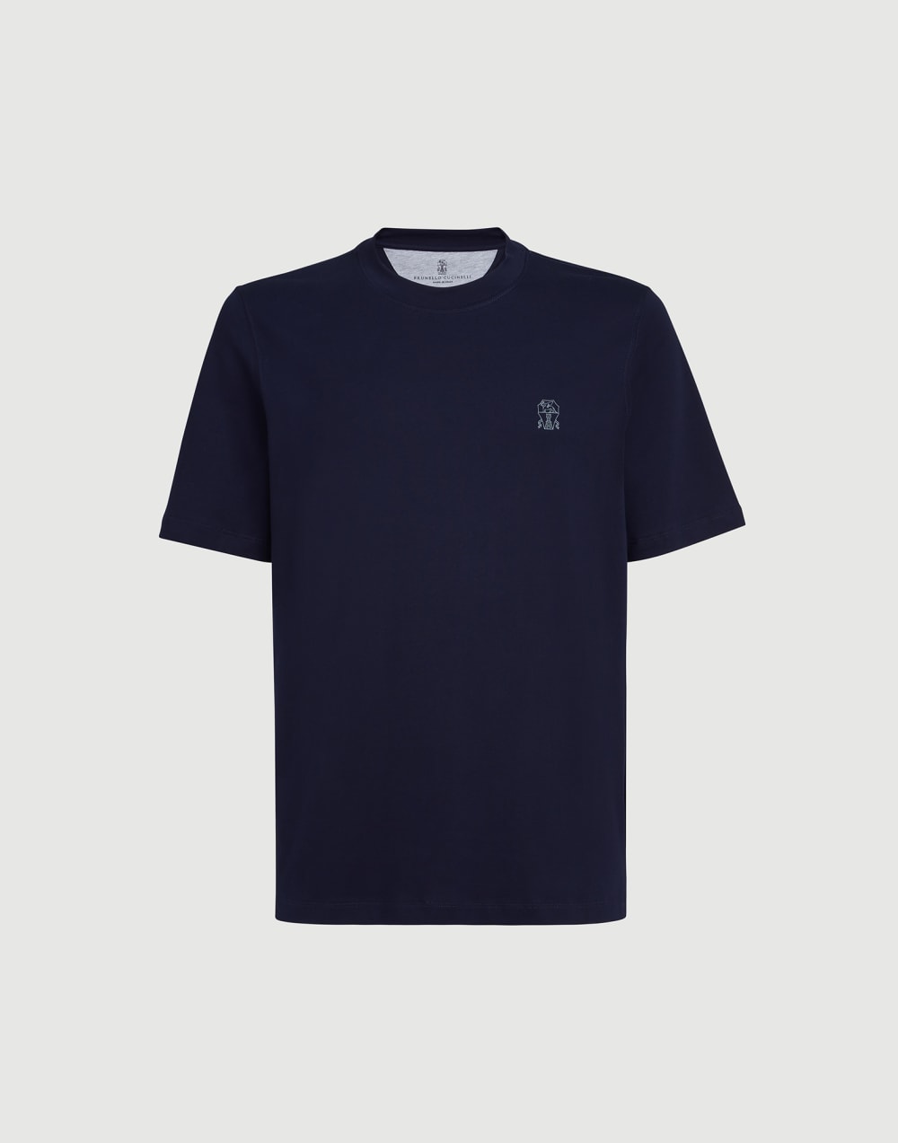 Jersey T-shirt with logo Cobalt Man - Brunello Cucinelli