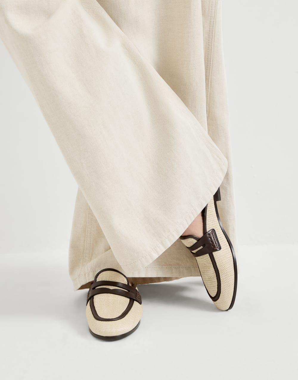 Raffia and leather mules Rope Woman - Brunello Cucinelli