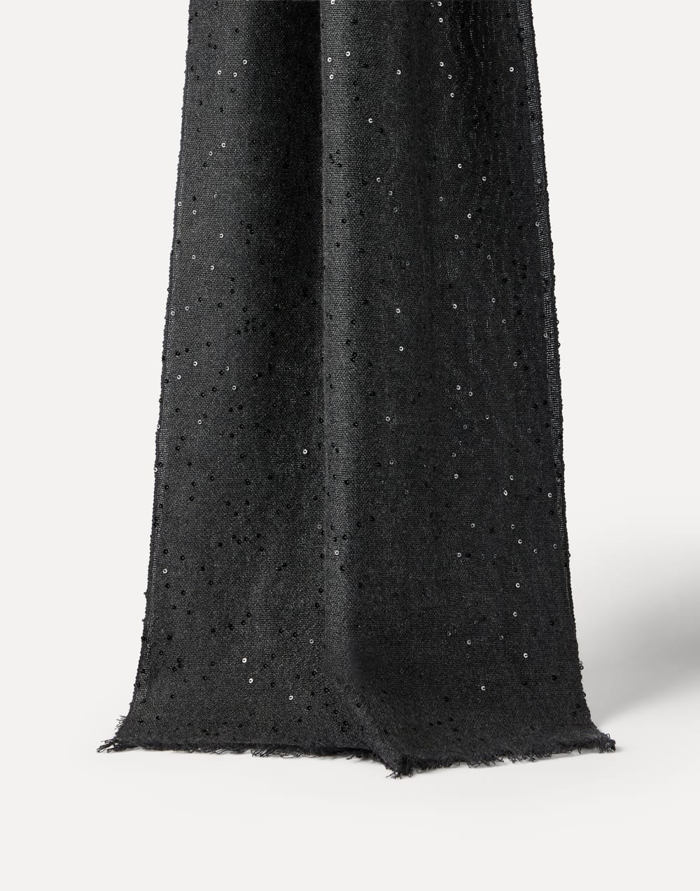 Cashmere and silk Diamond yarn scarf Anthracite Woman - Brunello Cucinelli