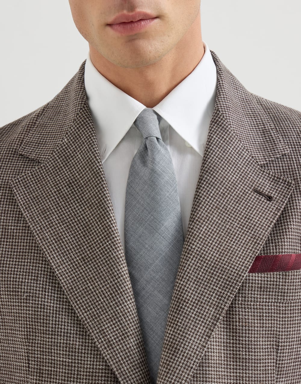 Krawatte aus Schurwolltuch Mittelgrau Herren - Brunello Cucinelli