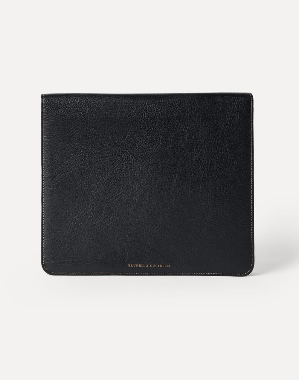 Grained calfskin document holder Black Man - Brunello Cucinelli