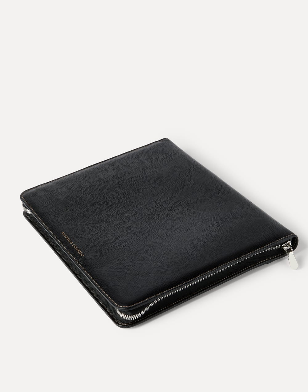 Grained calfskin document holder Black Man - Brunello Cucinelli