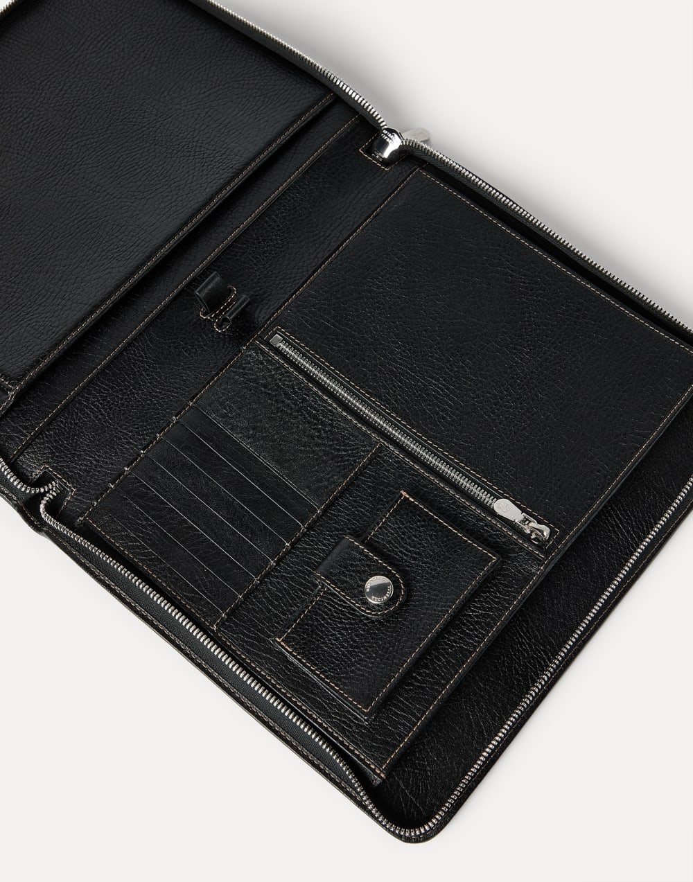 Grained calfskin document holder Black Man - Brunello Cucinelli