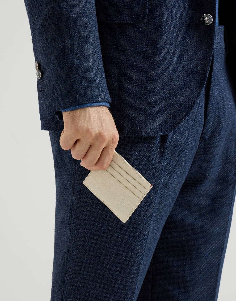Calfskin card case Chalk Man - Brunello Cucinelli