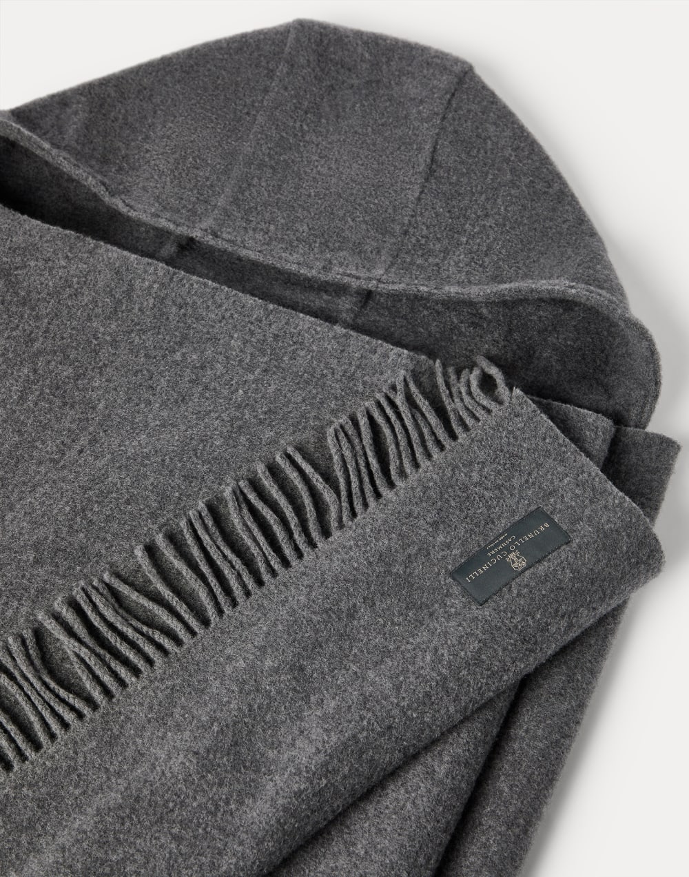 Knit scarf with hood Anthracite Woman - Brunello Cucinelli