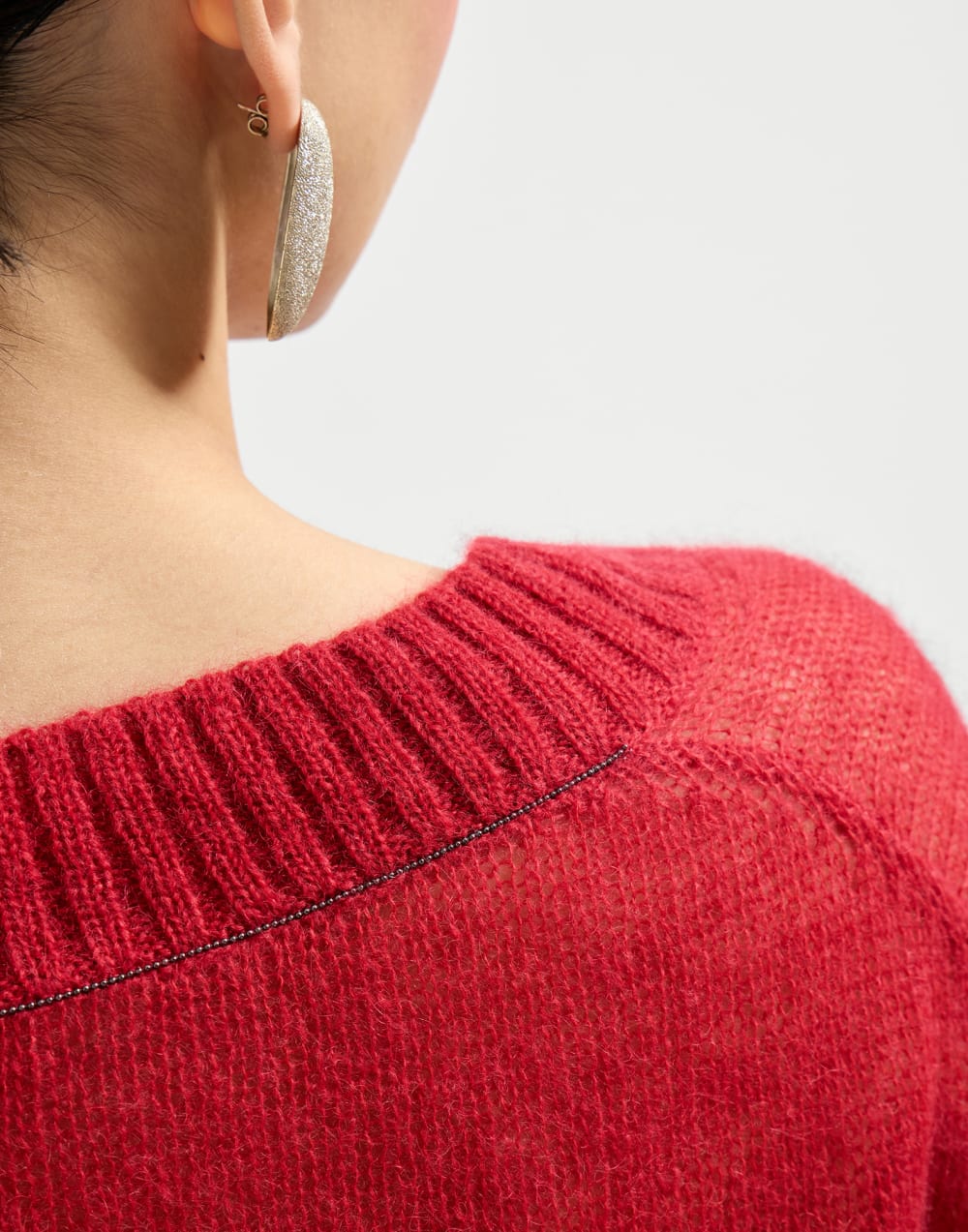 Pullover aus Schurwolle und Mohair Rot Damen - Brunello Cucinelli