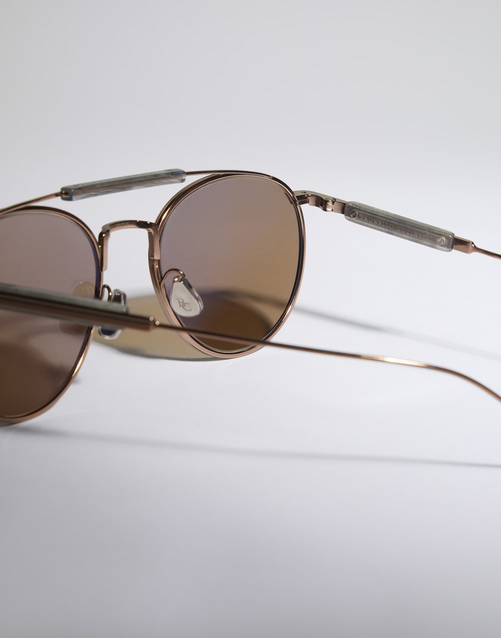 Round titanium sunglasses Rose Gold Eyewear - Brunello Cucinelli