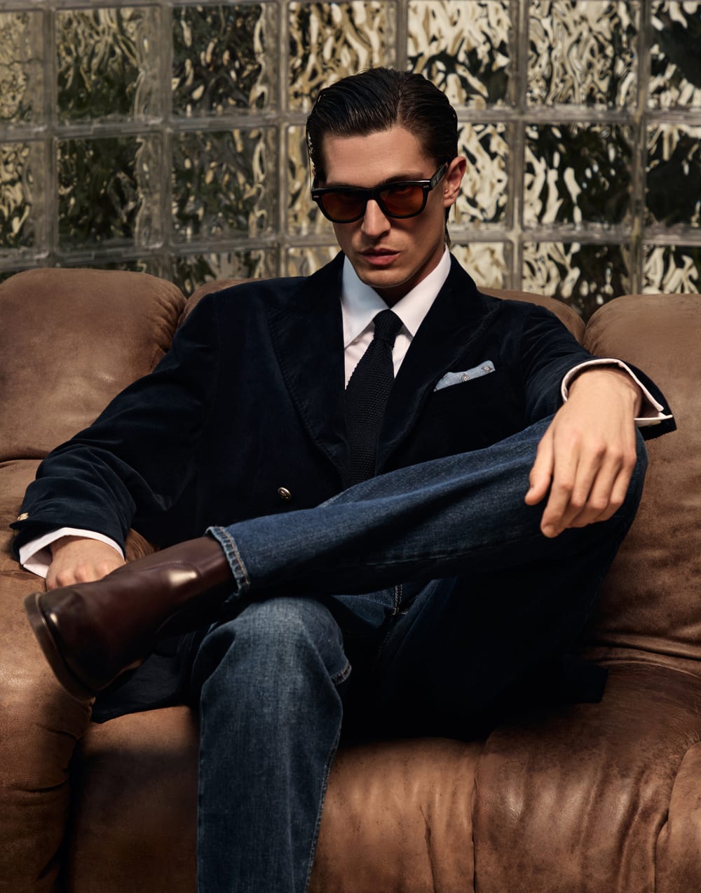 Occhiale rettangolare in acetato Nero Occhiali - Brunello Cucinelli