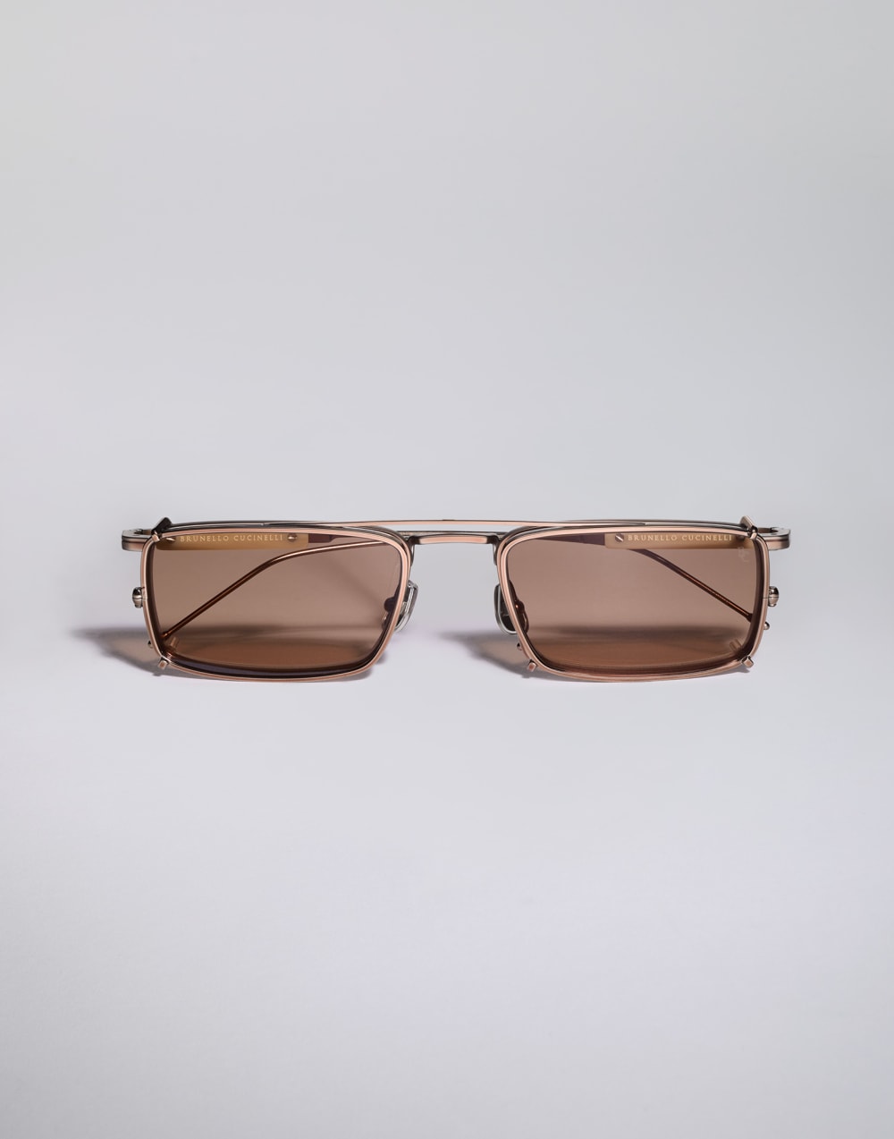 チタン製アイウェア クリップオン付き ローズゴールド アイウェア - Brunello Cucinelli