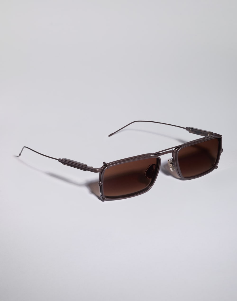 Gafas de titanio con clip-on Chocolate Gafas - Brunello Cucinelli