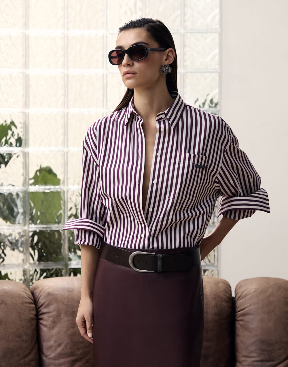 Claire frame with polarized lenses Black Eyewear - Brunello Cucinelli