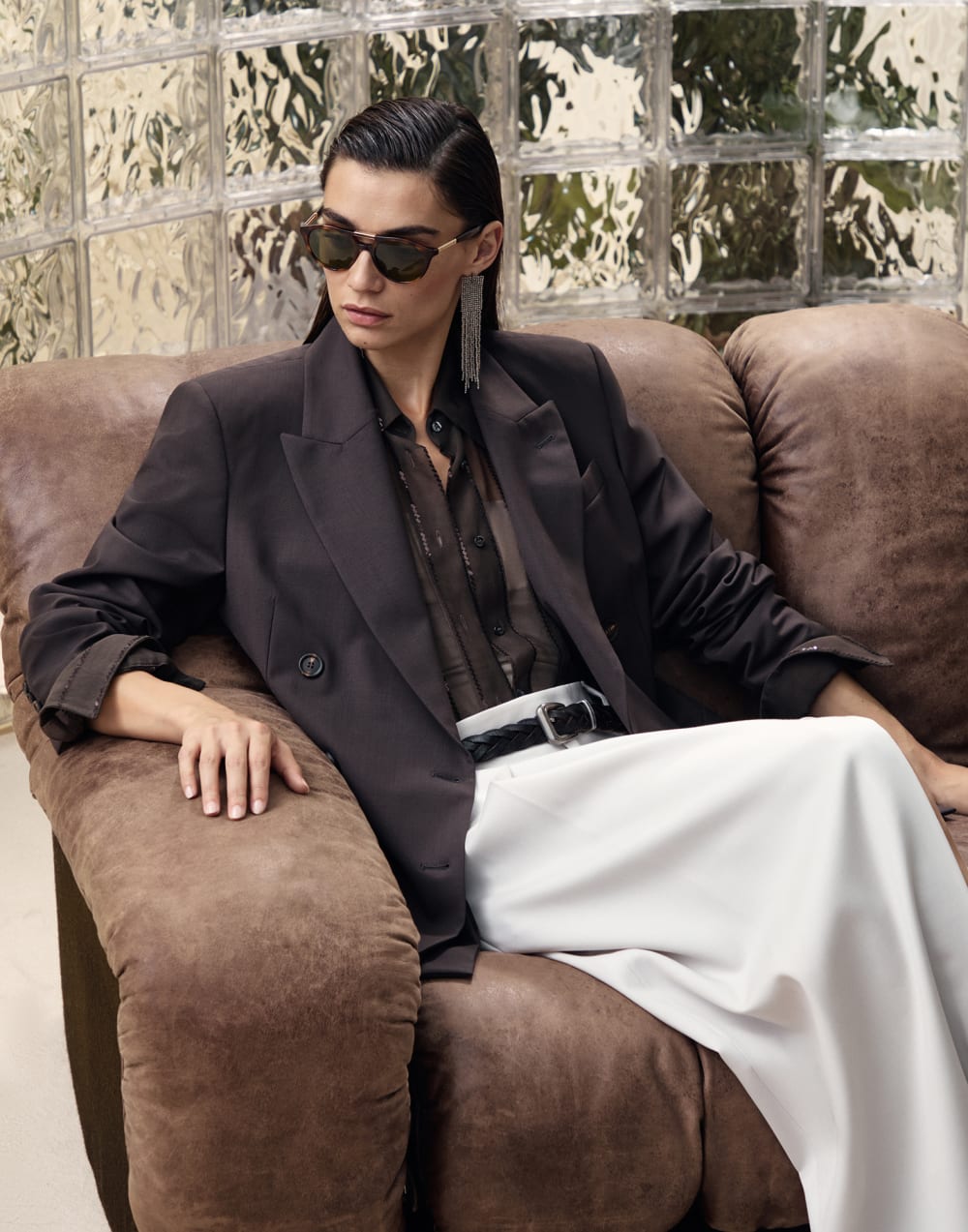 Acetate sunglasses Havana Eyewear - Brunello Cucinelli