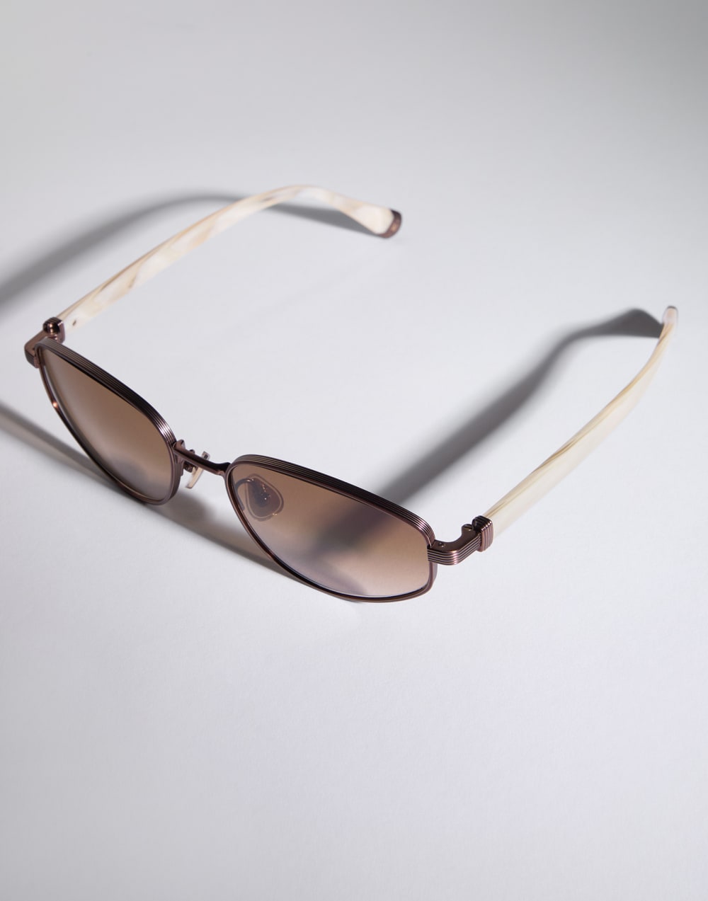 Gafas de sol geométricas de titanio Bronce / Panamá Gafas - Brunello Cucinelli