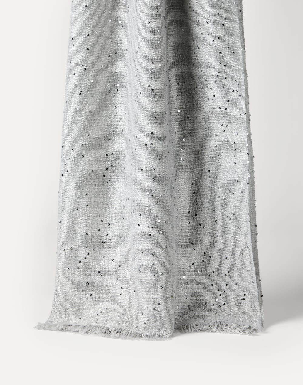 Cashmere and silk Diamond yarn scarf Light Grey Woman - Brunello Cucinelli