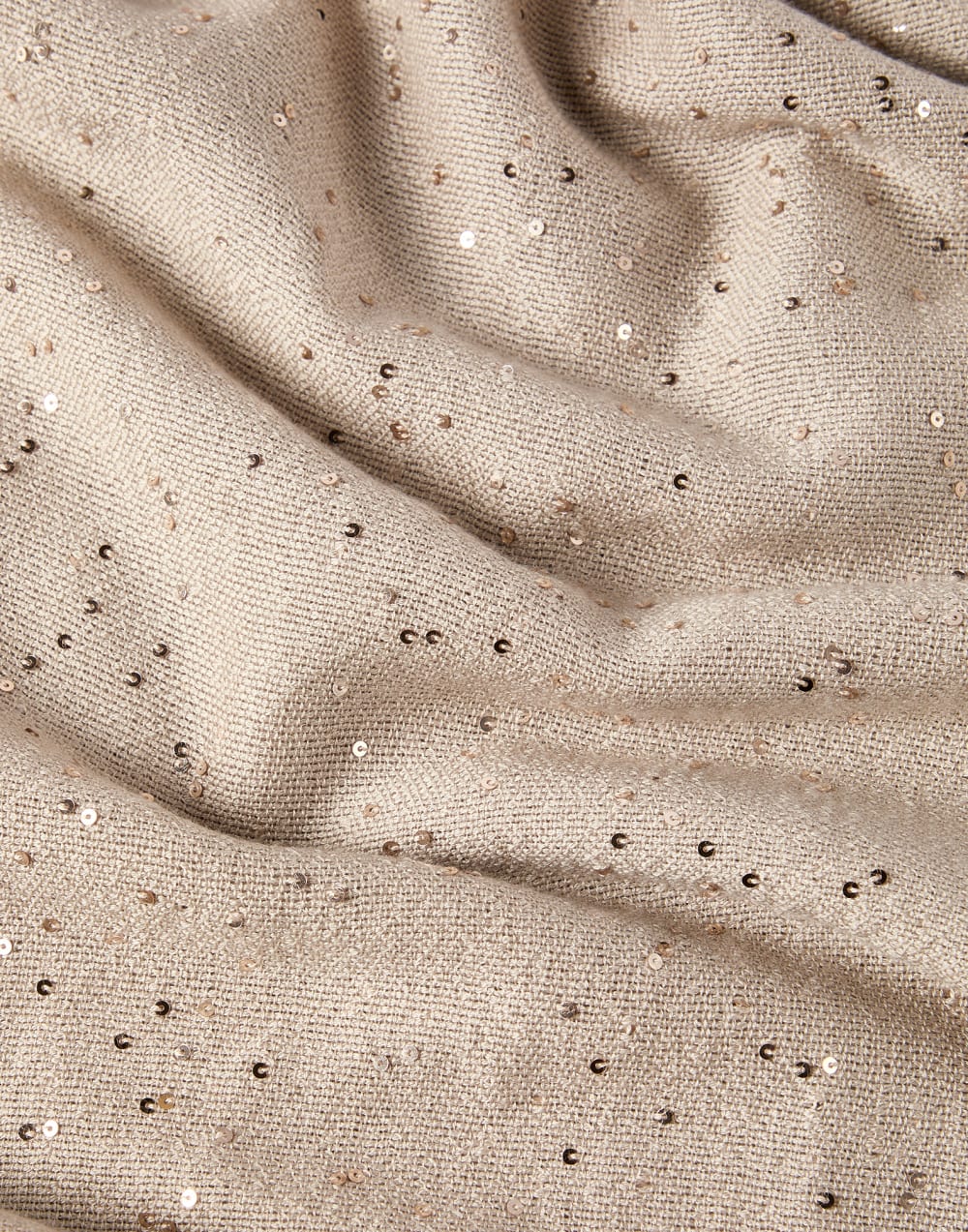 Cashmere and silk Diamond yarn scarf Beige Woman - Brunello Cucinelli