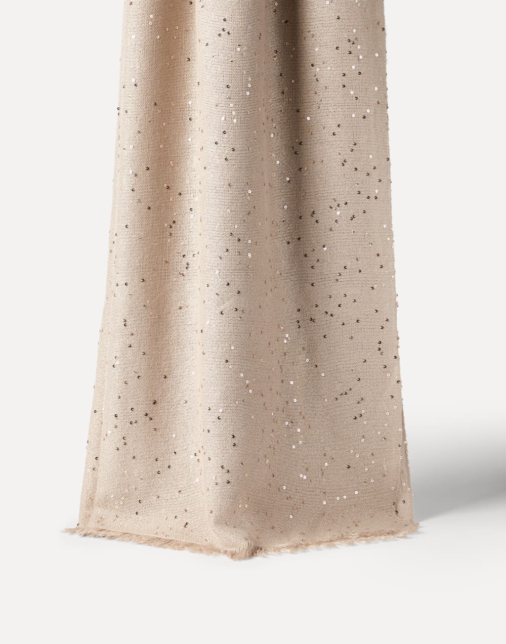 Cashmere and silk Diamond yarn scarf Beige Woman - Brunello Cucinelli