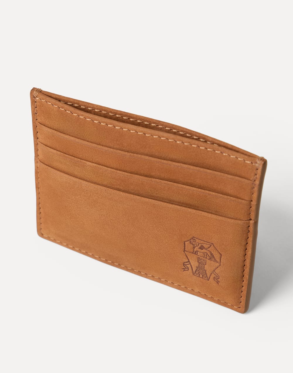 Nubuck card holder Cognac Man - Brunello Cucinelli