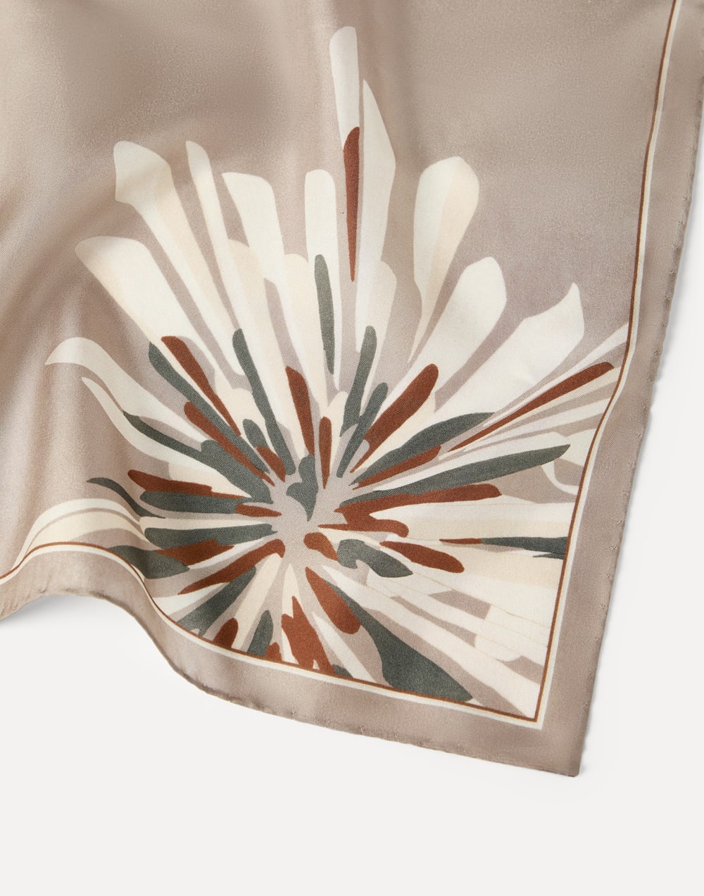 Bloom print pongee foulard Beige Woman - Brunello Cucinelli