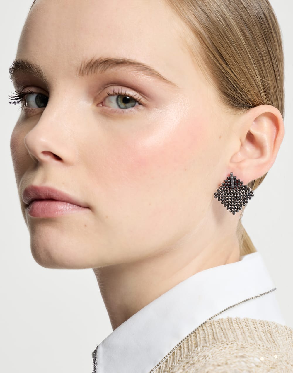 Silver earrings Lignite Grey Woman - Brunello Cucinelli
