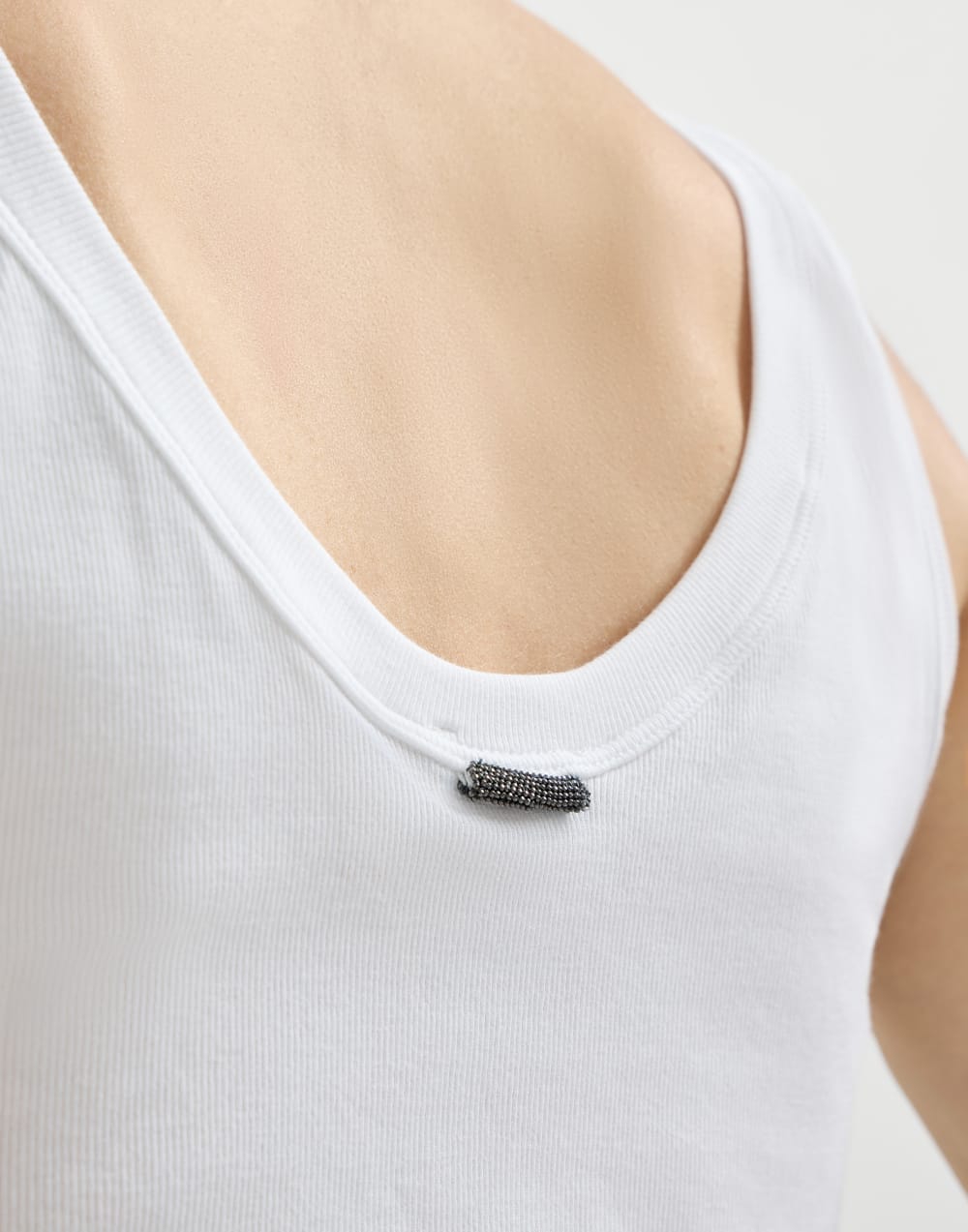 Ribbed jersey top White Woman - Brunello Cucinelli