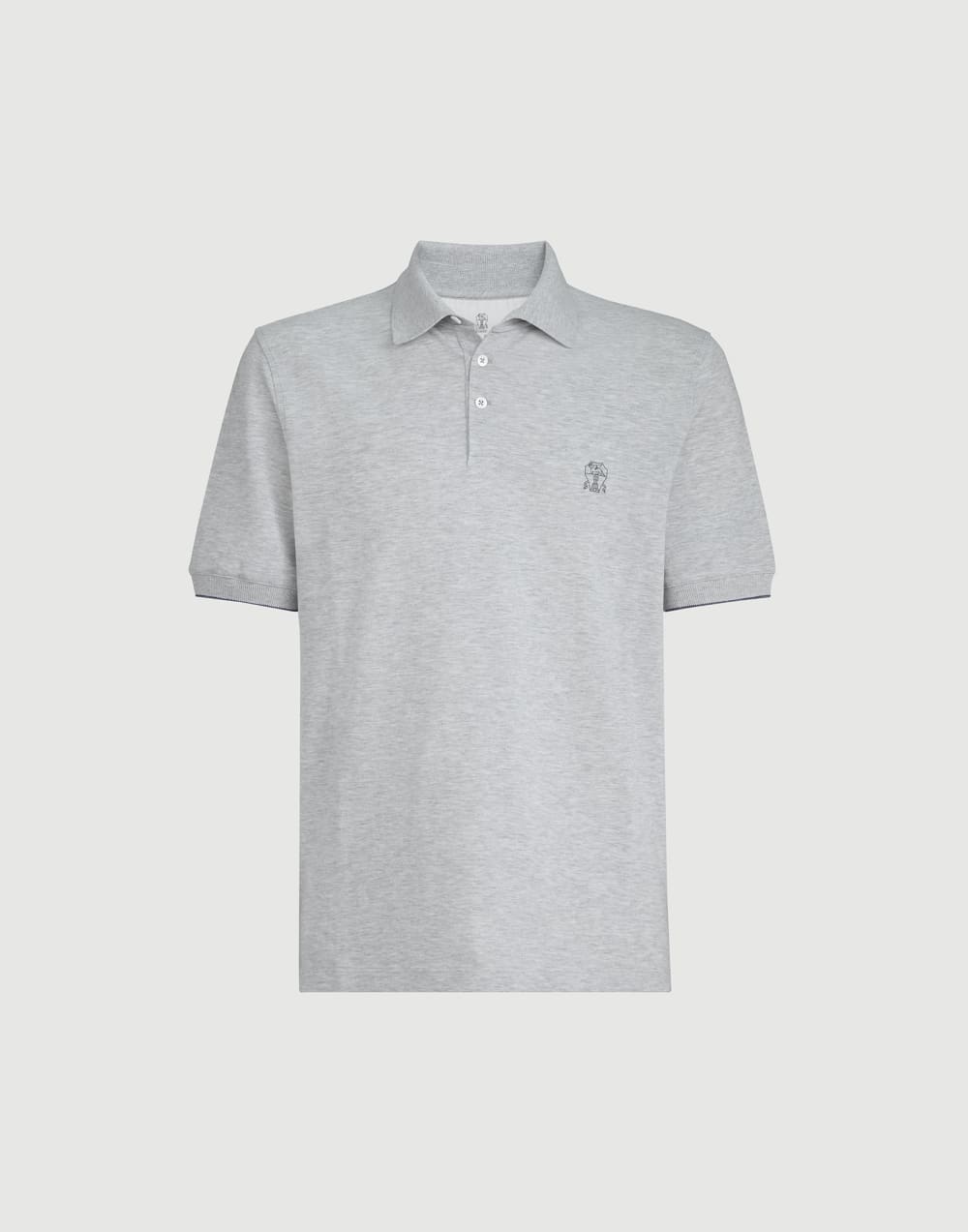 Piqué polo shirt Light Grey Man - Brunello Cucinelli