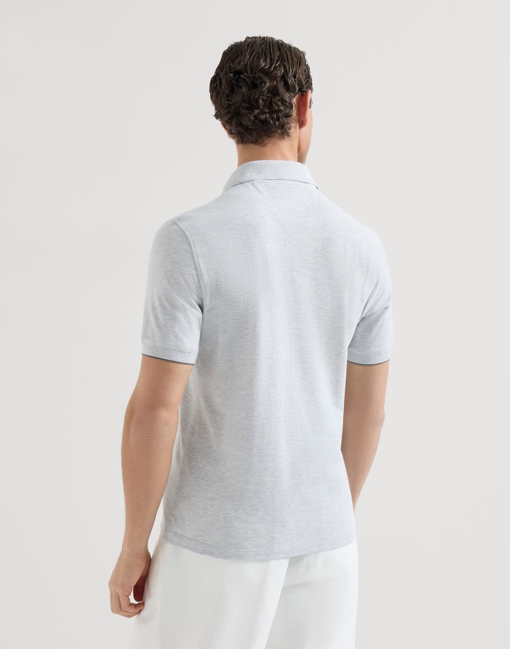 Piqué polo shirt Light Grey Man - Brunello Cucinelli