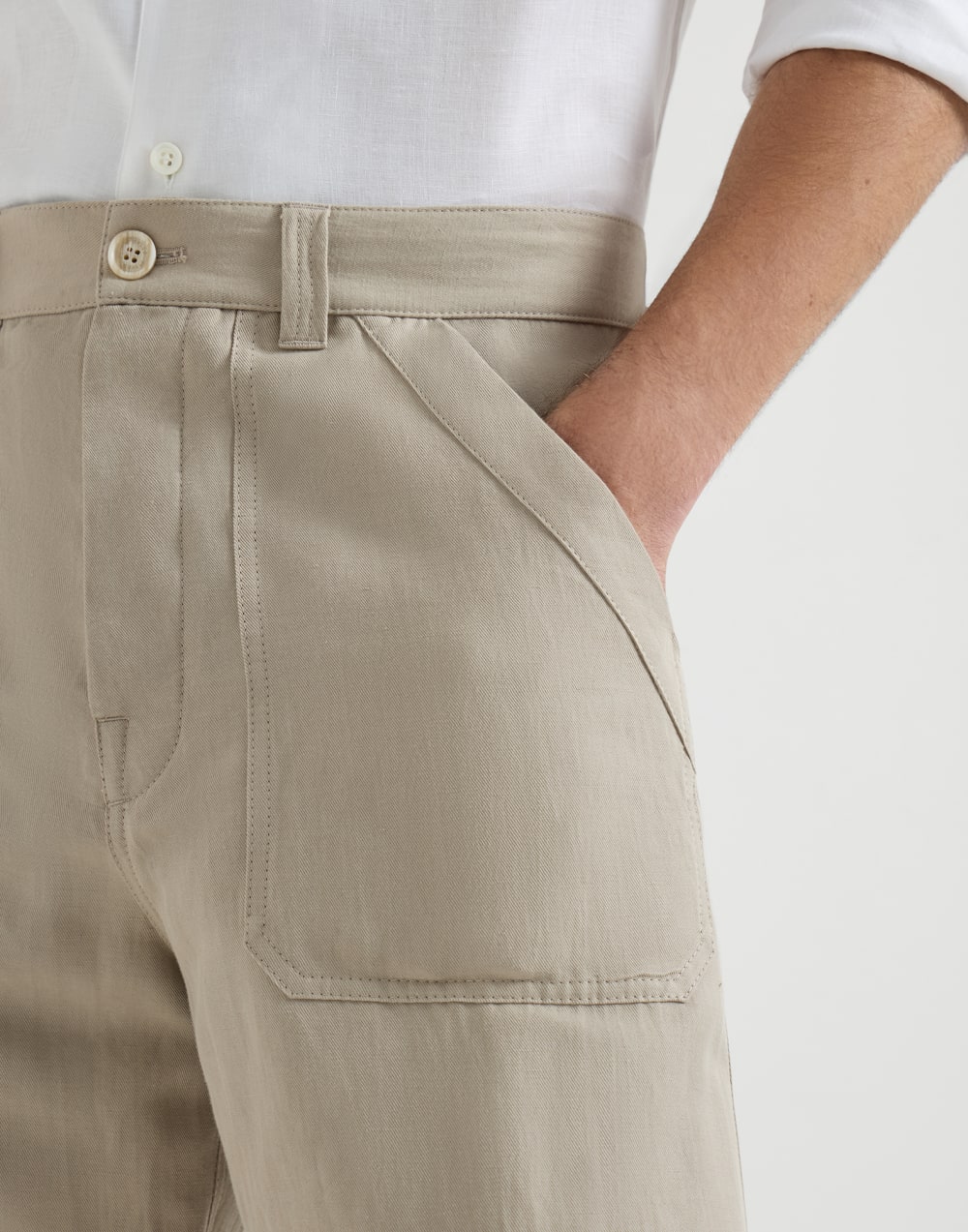 Pantalón de dril Cacao Hombre - Brunello Cucinelli