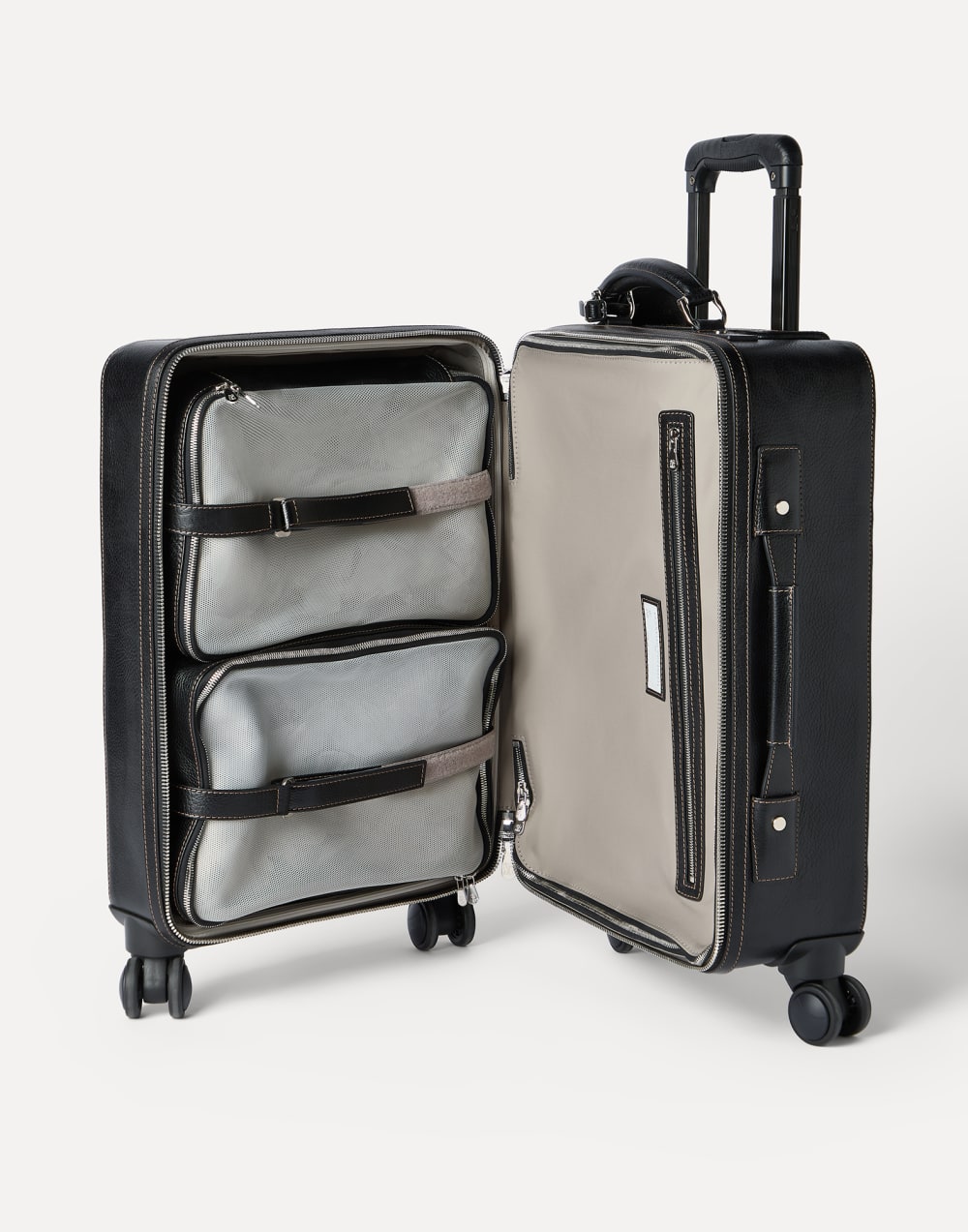 Grained calfskin suitcase Black Man - Brunello Cucinelli