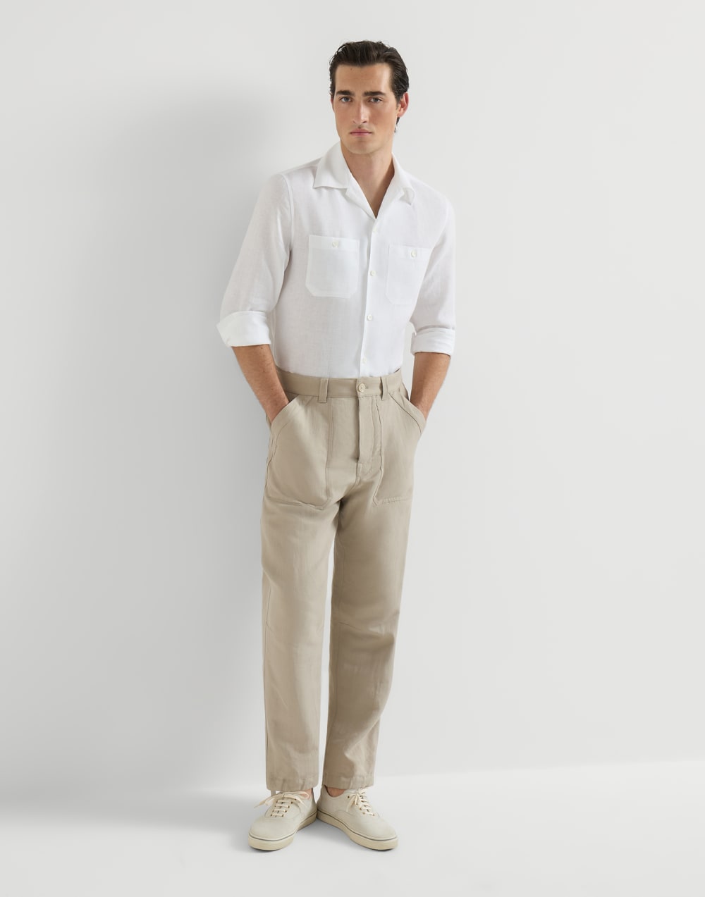 Pantalón de dril Cacao Hombre - Brunello Cucinelli