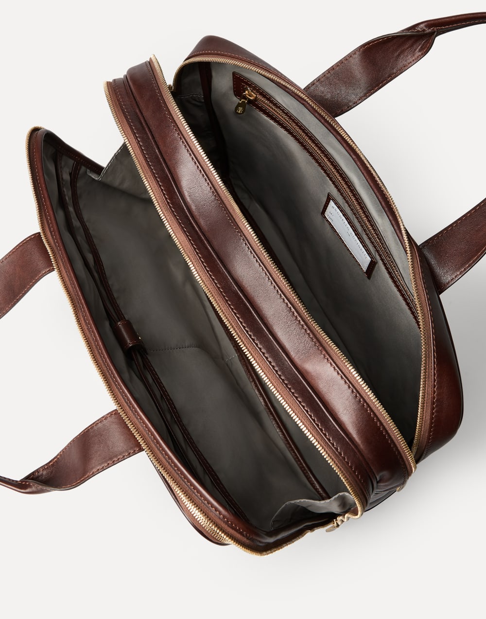 Portafolio en piel de becerro con cremallera Bermellón Hombre - Brunello Cucinelli