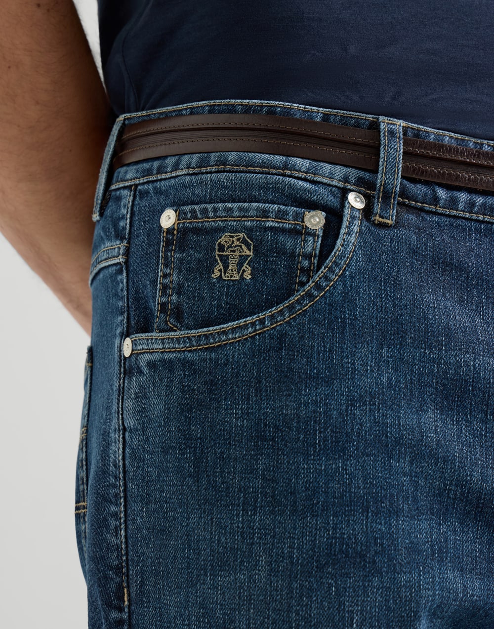 Comfort denim trousers Dark Denim Man - Brunello Cucinelli