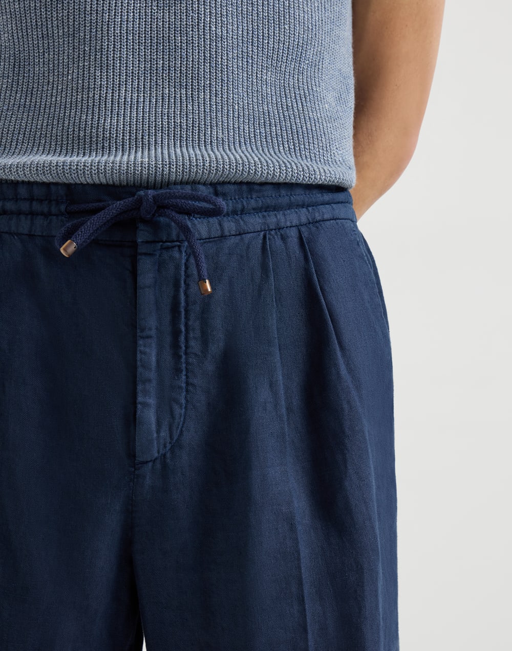 Trousers with drawstring Blue Man - Brunello Cucinelli