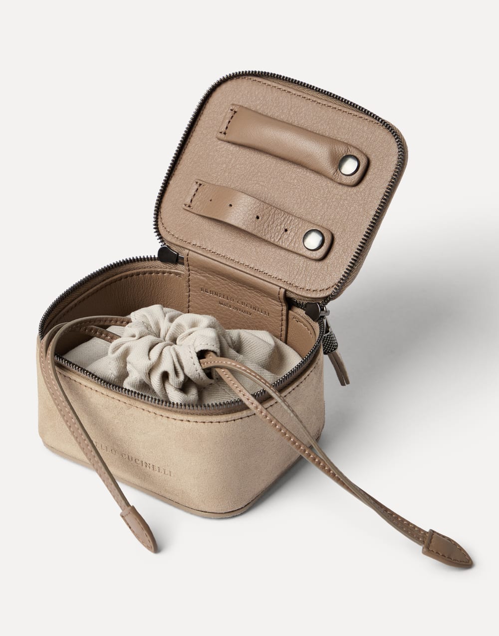 绒面革小号珠宝首饰盒 浅灰 女款 - Brunello Cucinelli