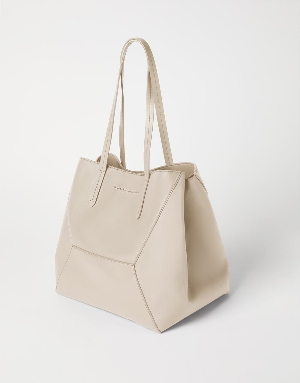 Calfskin small BC Duo bag Ivory Woman - Brunello Cucinelli