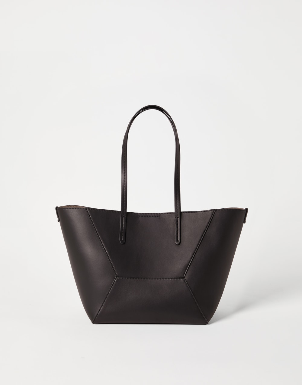 Sac BC Duo petit modèle en cuir de veau Marron Foncé Femme - Brunello Cucinelli