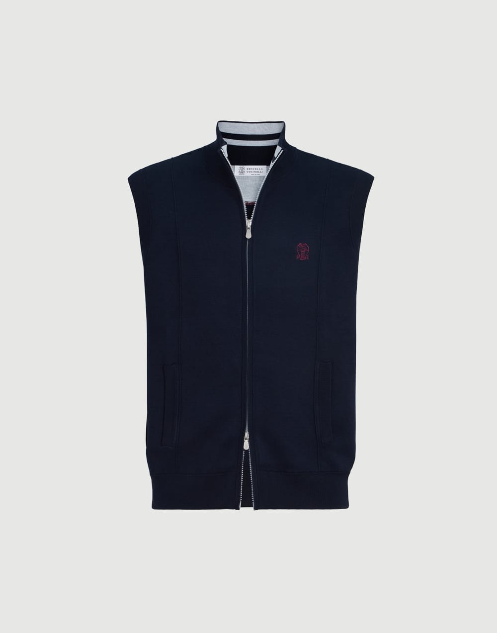 Gilet en maille double Bleu Homme - Brunello Cucinelli
