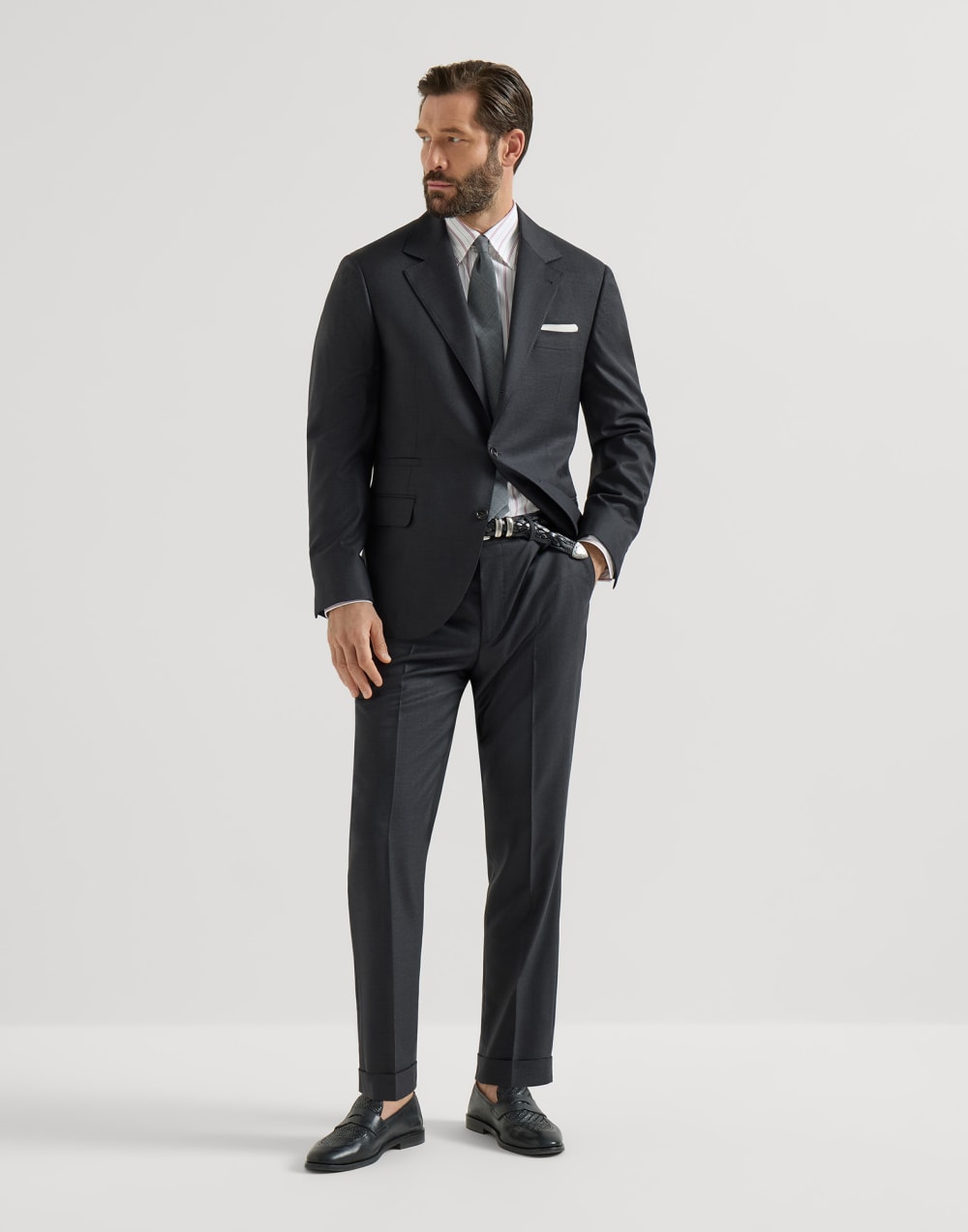 Houndstooth blazer Anthracite Man - Brunello Cucinelli