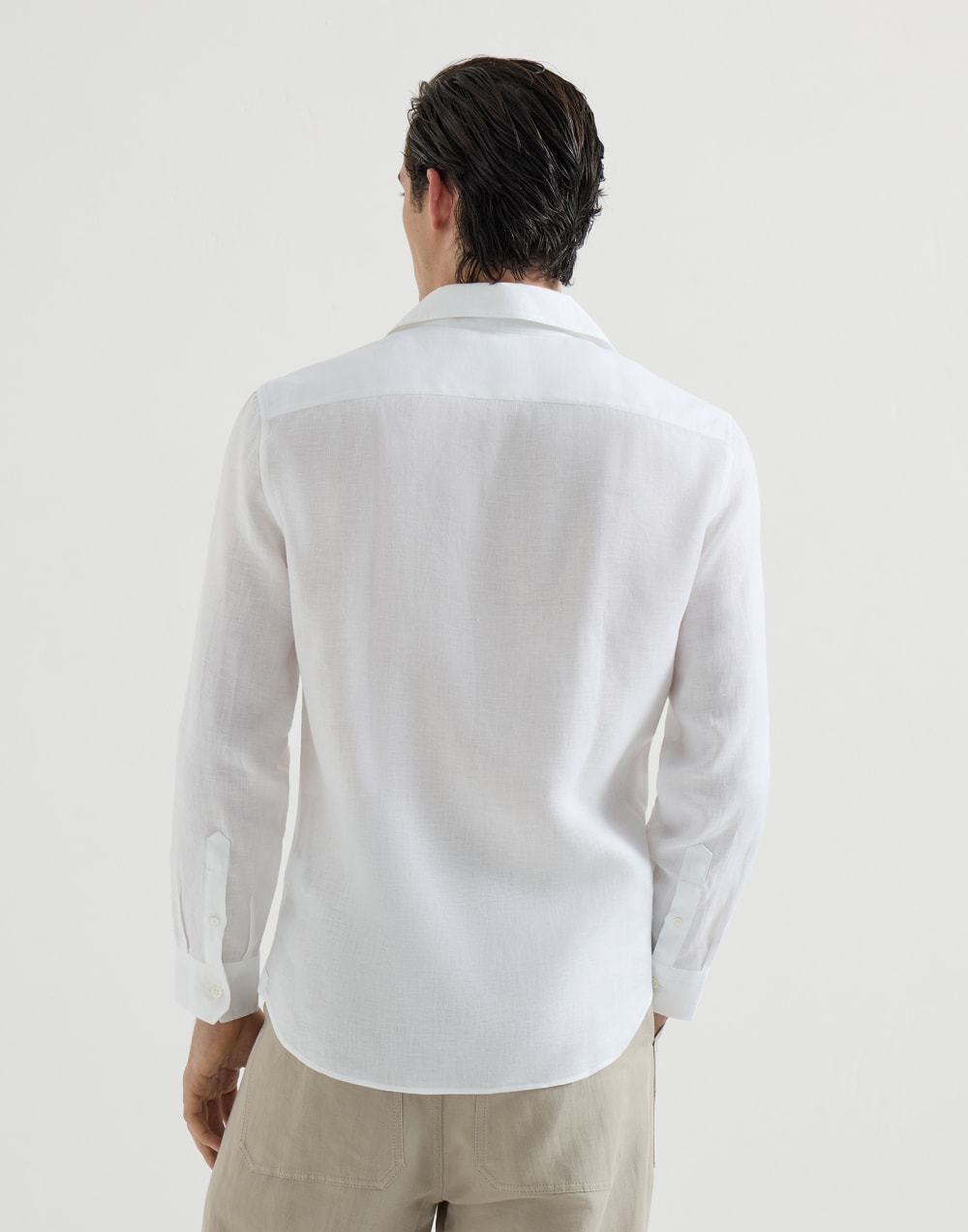 口袋设计的衬衫 白色 男款 - Brunello Cucinelli