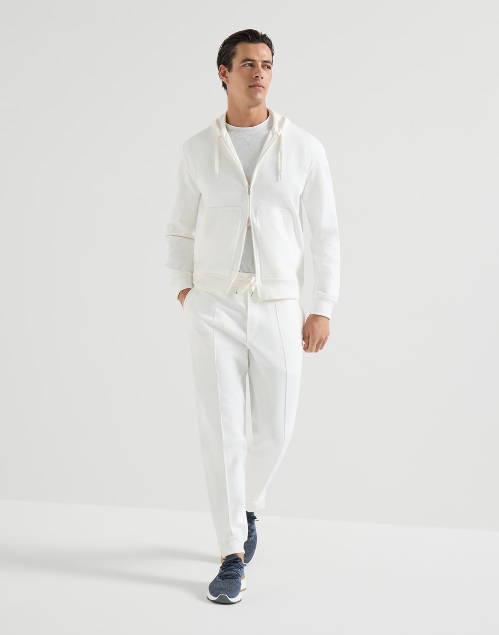 Cotton chiné knit runners Azure Man - Brunello Cucinelli