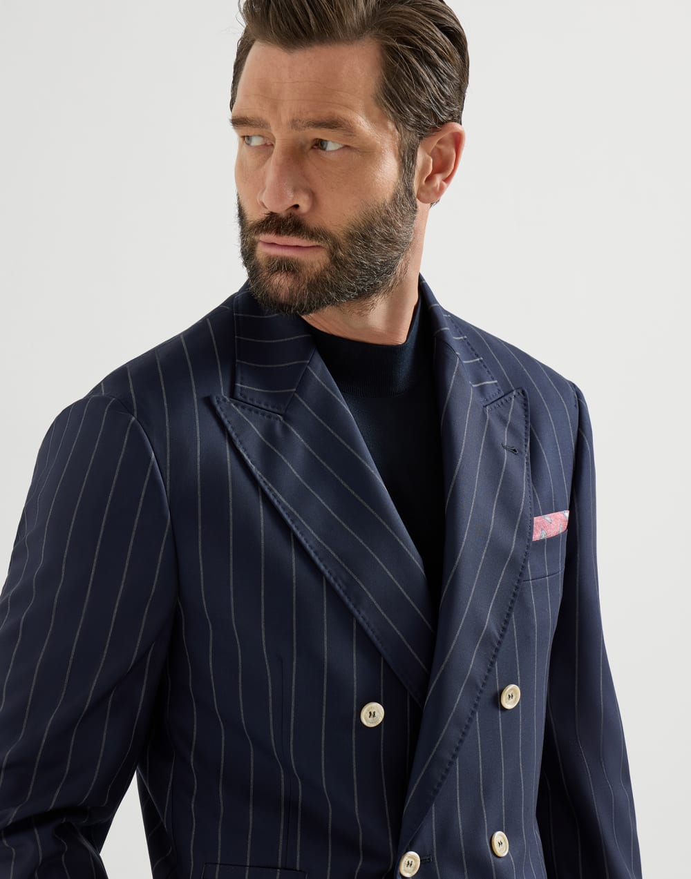Veste à fines rayures espacées Bleu Homme - Brunello Cucinelli