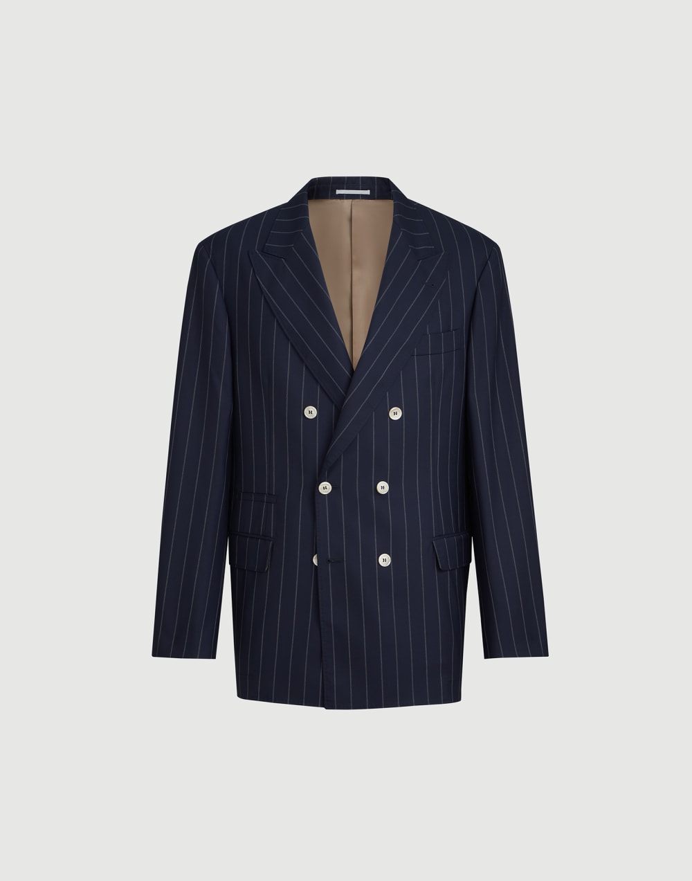 Veste à fines rayures espacées Bleu Homme - Brunello Cucinelli