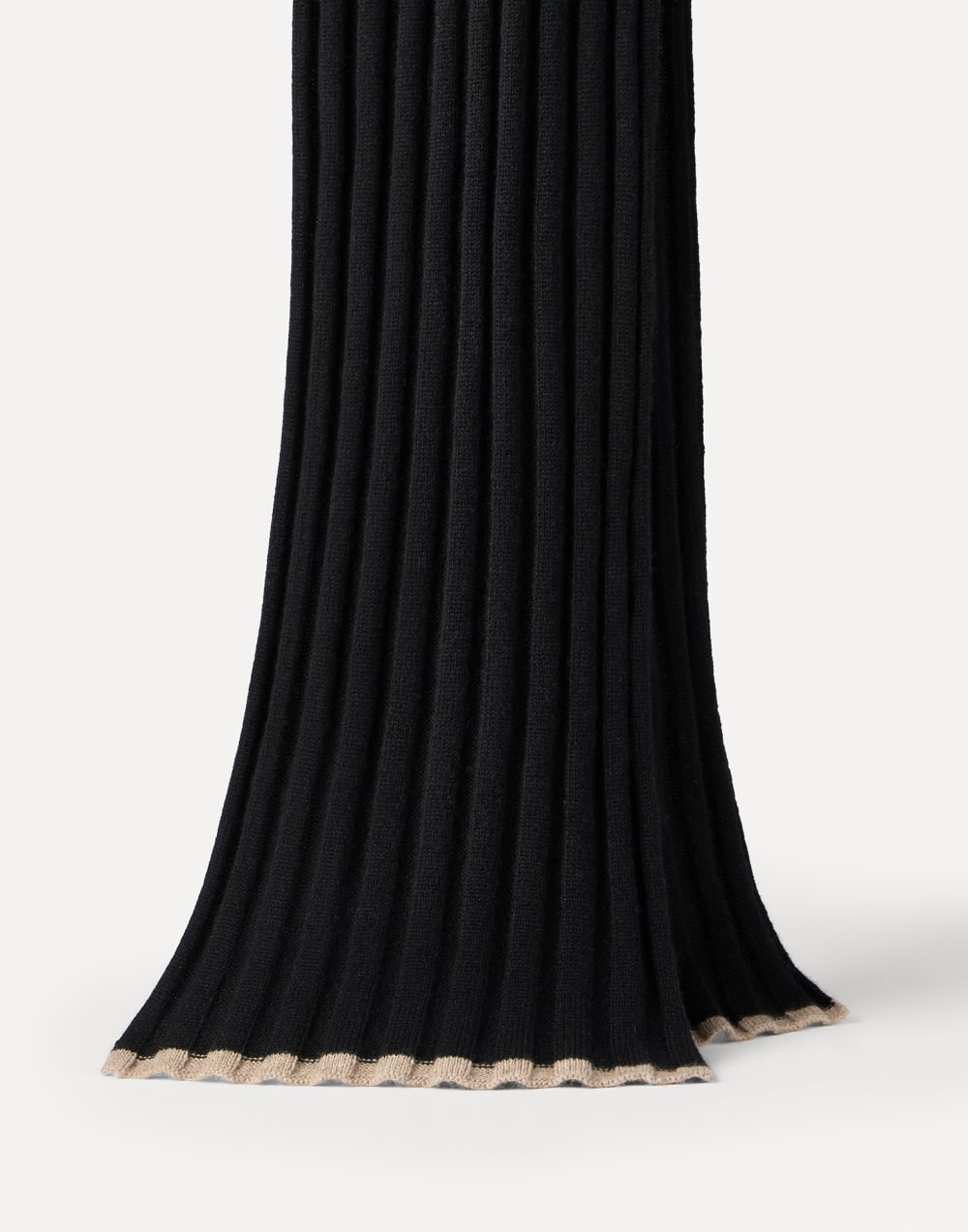 Cashmere rib knit scarf Black Man - Brunello Cucinelli