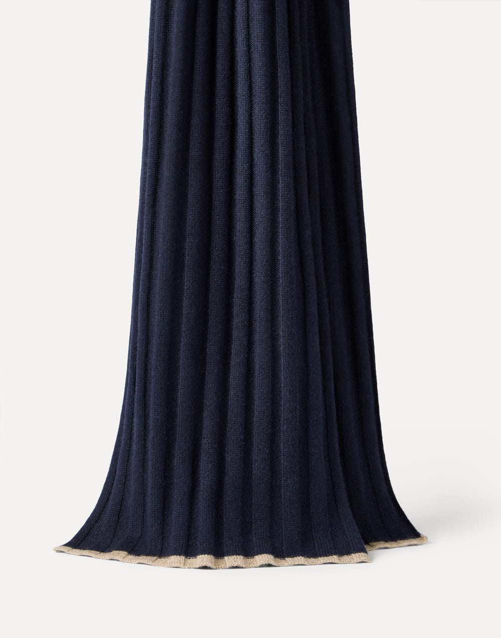 Cashmere rib knit scarf Navy Blue Man - Brunello Cucinelli