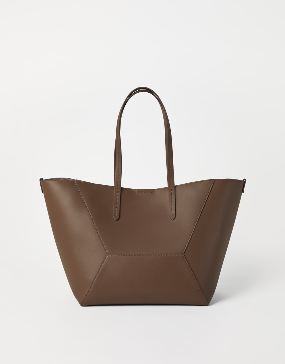 Sac BC Duo en cuir de veau Brun Gianduia Femme - Brunello Cucinelli