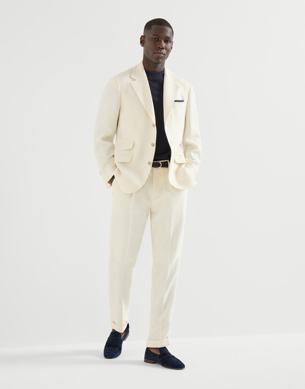 便士乐福鞋 夜黑 男款 - Brunello Cucinelli