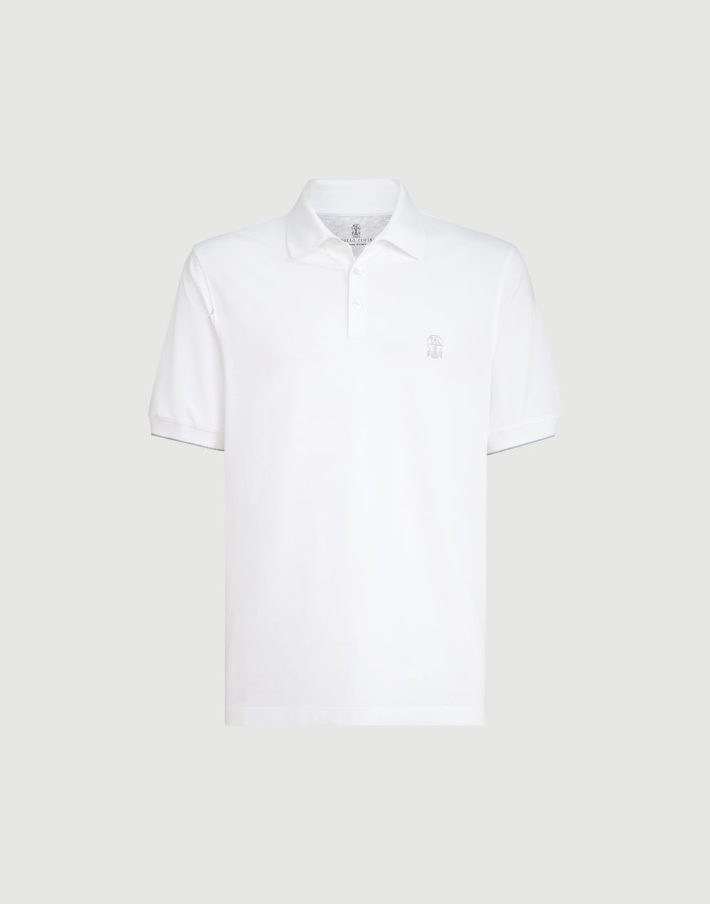 Piqué polo shirt White Man - Brunello Cucinelli