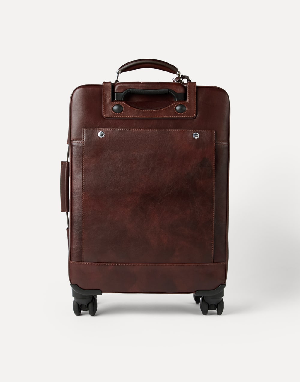 Burnished calfskin suitcase Burgundy Man - Brunello Cucinelli