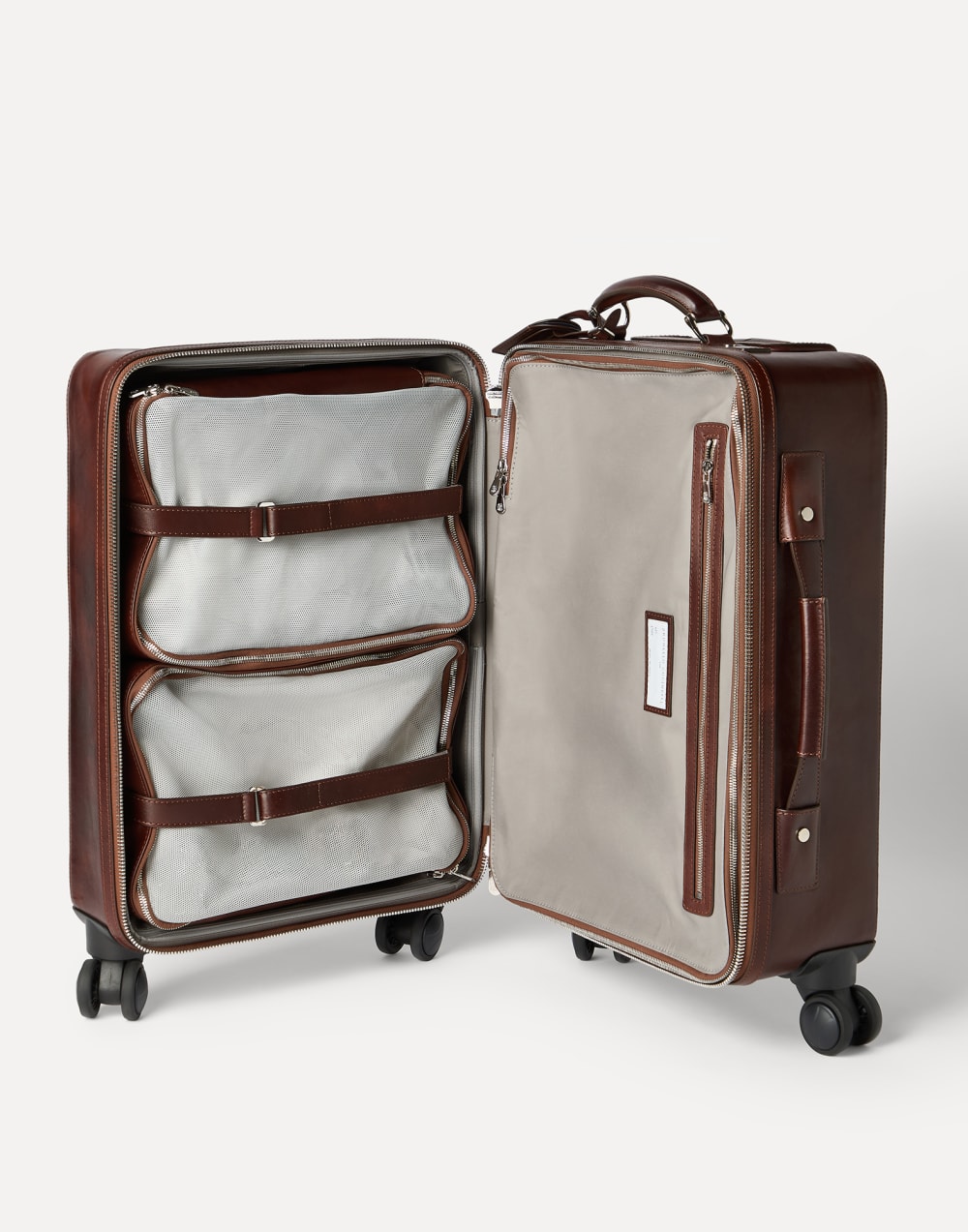 Burnished calfskin suitcase Burgundy Man - Brunello Cucinelli